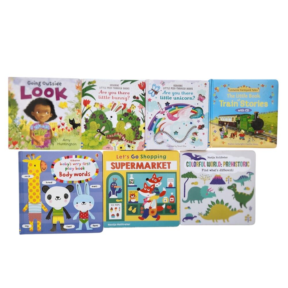 Paper Pie Usborne Lot x7 Hardcover Board Books Learning Babies & Toddlers